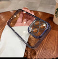 Freezing Point transparent acrylic phone case with embossed finish for iPhone, showing anti-fall all-inclusive design