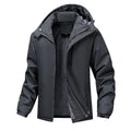 Men's plus size waterproof winter coat in polyester with hood and loose fit