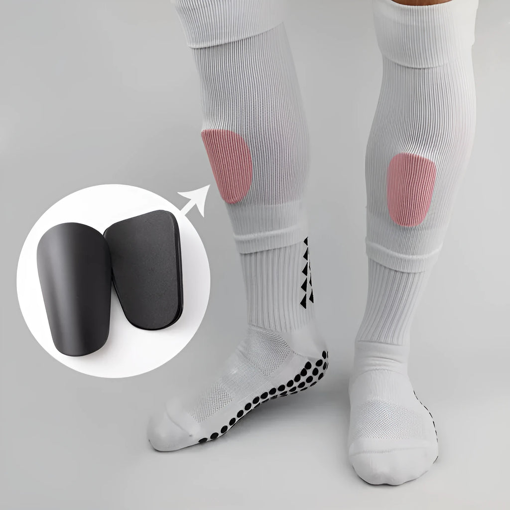Pair of PU mini football shin guards for sports protection in various colours.