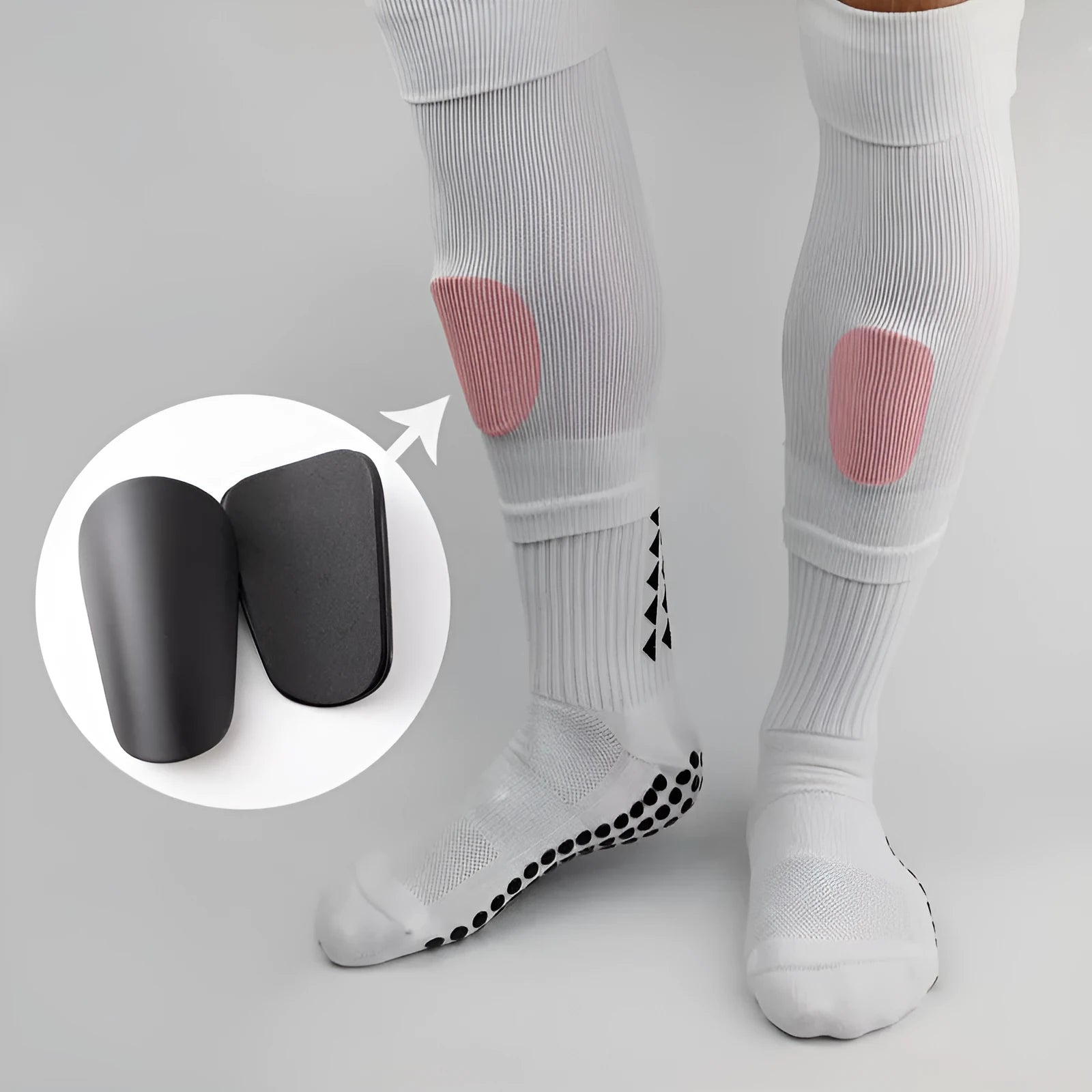 Pair of PU mini football shin guards for sports protection in various colours.