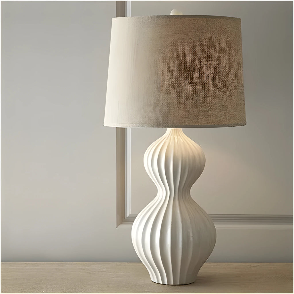 American country ceramic table lamp with fabric lampshade, 62cm tall with 36cm diameter