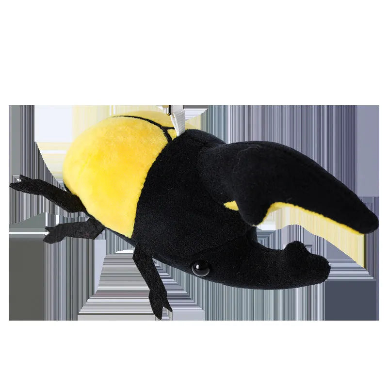 Japanese rhinoceros beetle plush doll pendant in six colour variations showing 10cm height