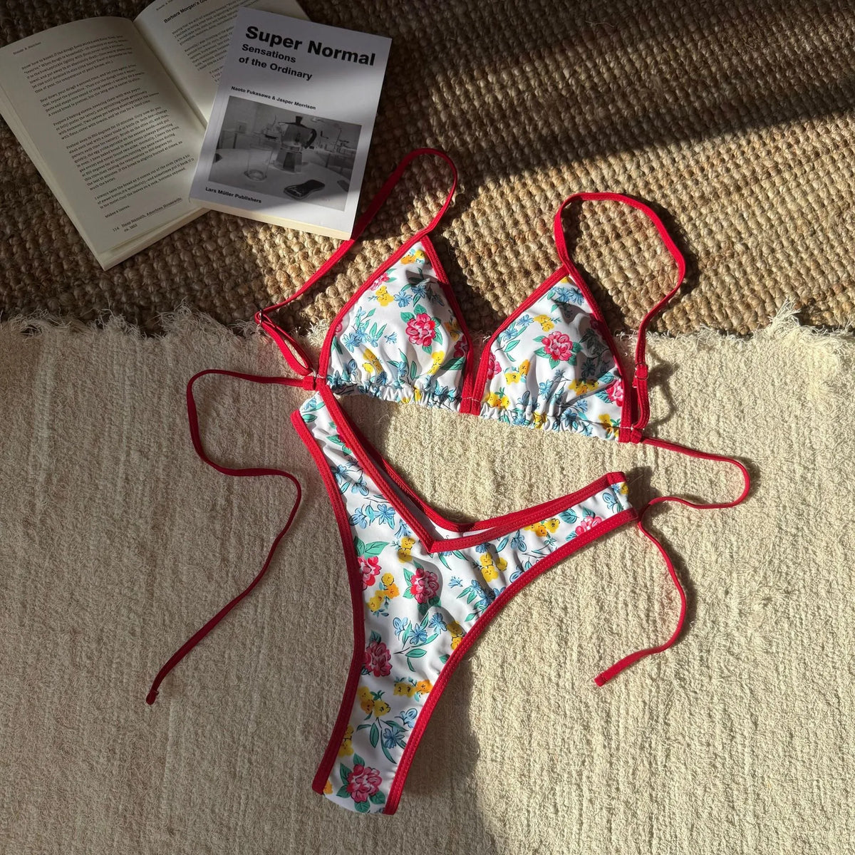 Women's split leopard print printed bikini swimsuit in polyester, brief style, available in multiple colours