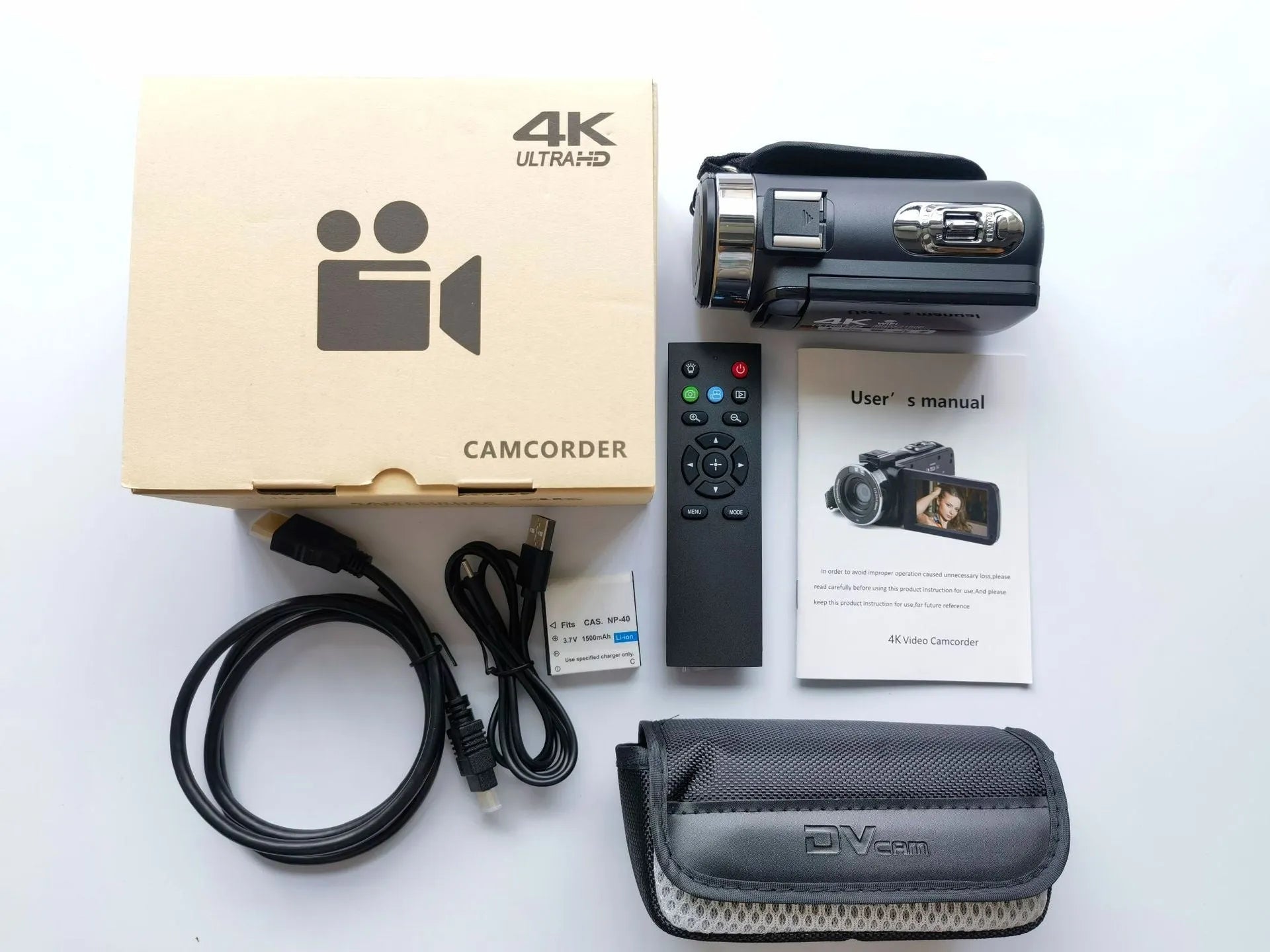 Black digital night vision camera with 3 inch LCD screen and 37mm lens mount