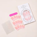 French Love Pearl fake nail stickers in colour XD93 with jelly glue and polish rub on a white background.