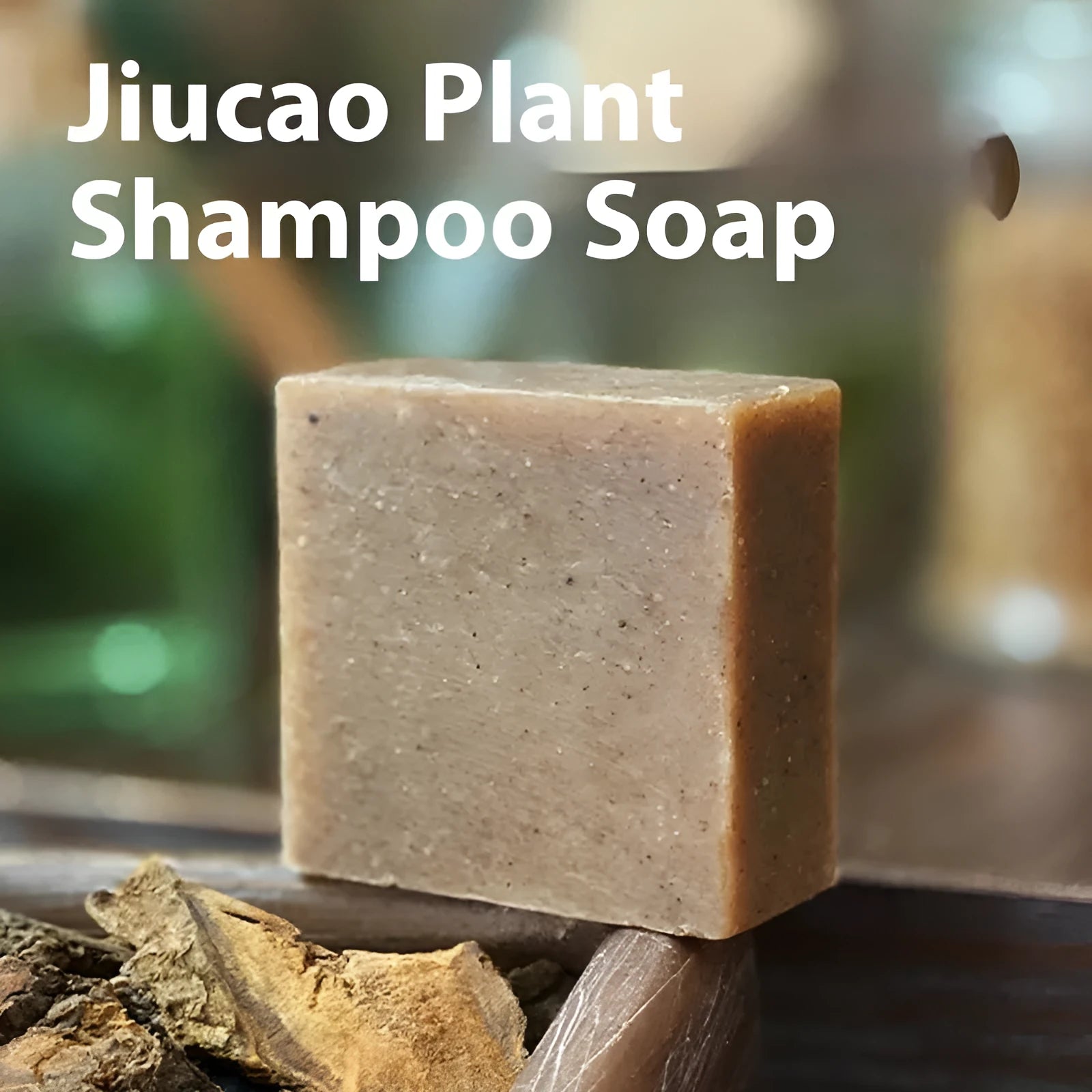 Nine Grass cold process shampoo soap bar weighing 72g, silicone oil-free formula