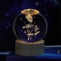 3D crystal ball night light with Milky Way planet design, 6cm glass ball, solid wood lamp holder, plug-in.