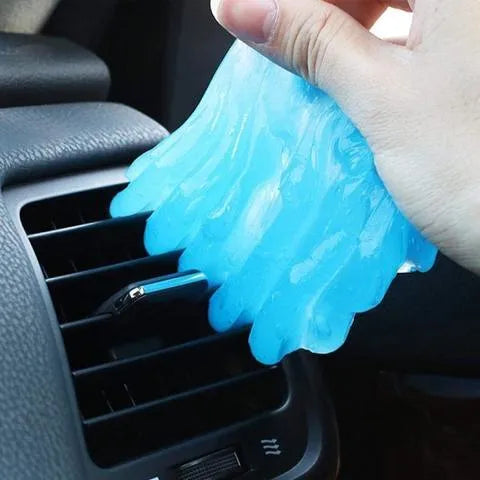 Blue and yellow magic cleaning gel in 160g packaging for dust removal