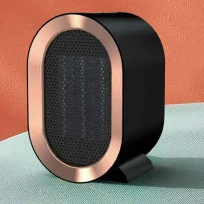 Portable desktop electric heater with mechanical controls in choice of colours