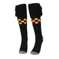 Smart APP controlled heated ski socks in black and gray mesh with far infrared heating and USB rechargeable battery