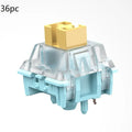 Pack of 36 Sea Salt Lemon coloured Tiger Mo PRO mute mechanical keyboard switches.