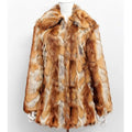 Women's tiger print faux fur jacket in slim fit with long sleeves.