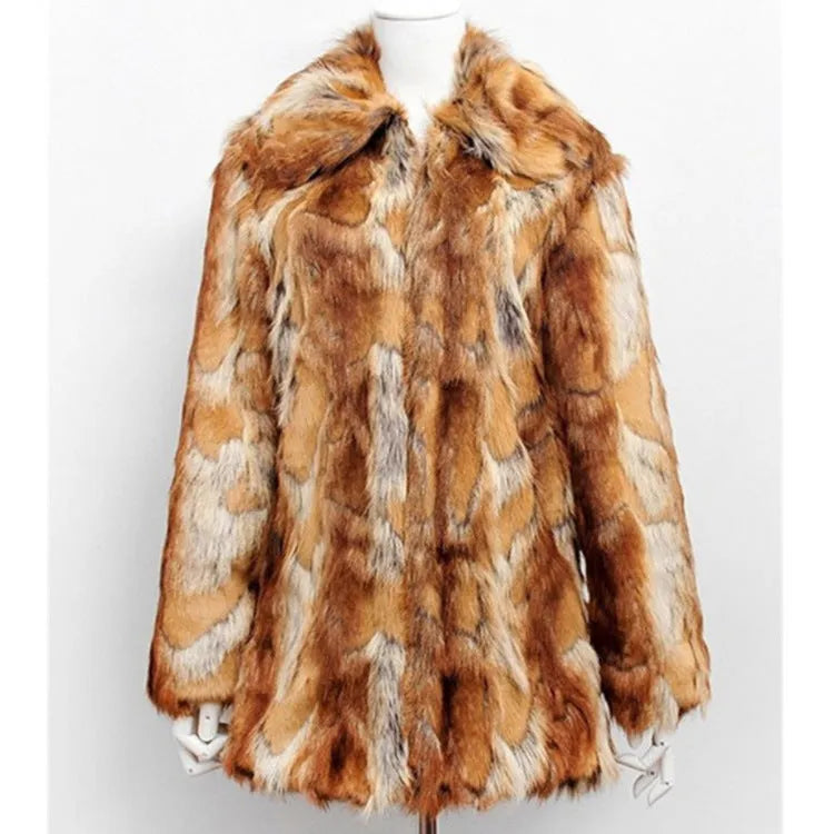 Women's tiger print faux fur jacket in slim fit with long sleeves.