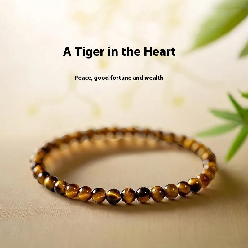 Geometric New Chinese Style Tigereye stone bead bracelet for men and women.