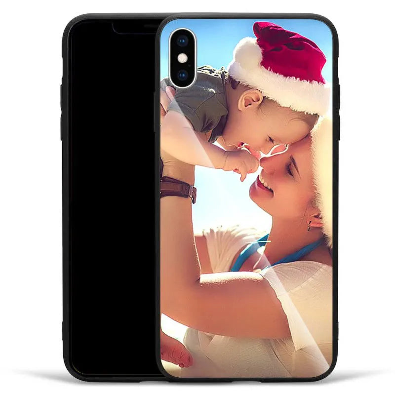 A slim, patterned iPhone case showing its raised edges around the camera and screen cutouts.