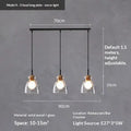 Three-head retro pendant light with warm light, 220V, long or round plate for cafe bar dining room study