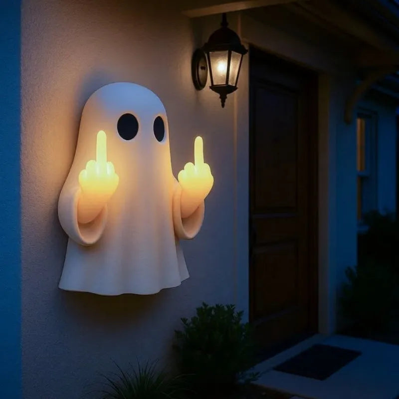 White ghost-shaped night lamp for Halloween decoration with modern design