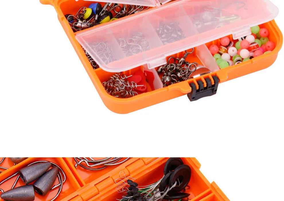257-piece fishing lure accessories set in ABS storage box for Texas, sea and rock fishing