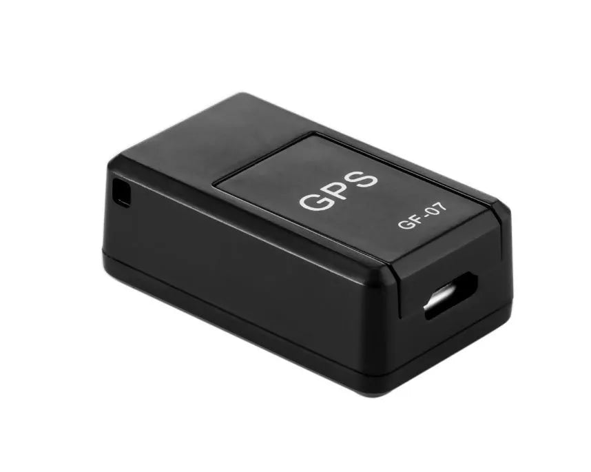 GF07 GPS anti-lost tracking alarm in black with SOS button, 35x20x14mm, 72-hour battery