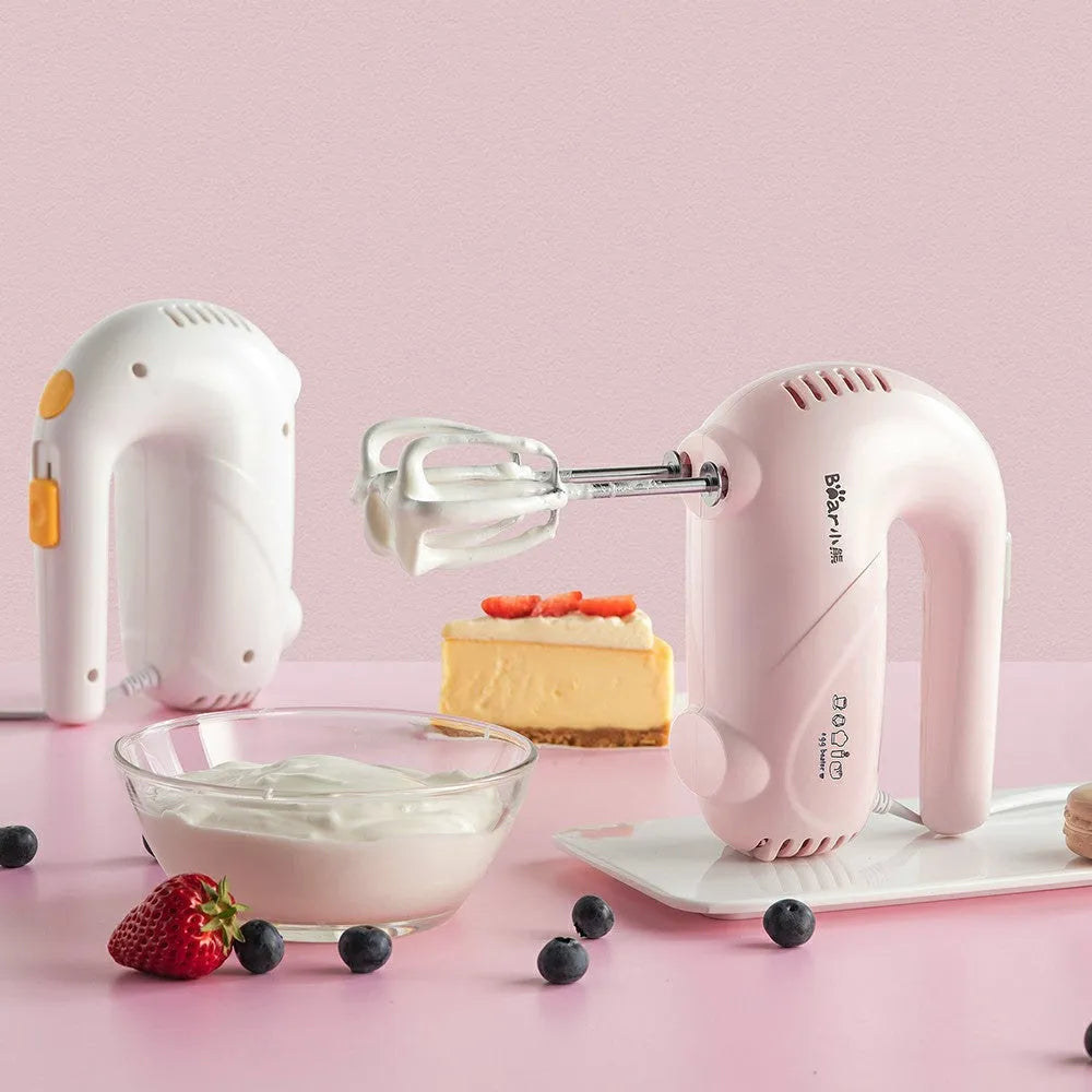 Electric hand whisk eggbeater for eggs and cream, 150W and below, available in pink with box or white no box