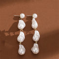 Baroque imitation pearl jewellery with irregular teardrop necklace, bracelet and earrings for women