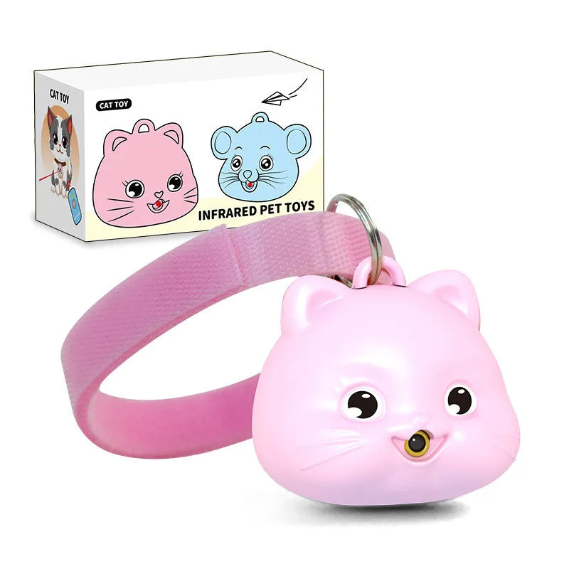 Rechargeable remote control cat infrared halter collar with adjustable strap and handheld transmitter