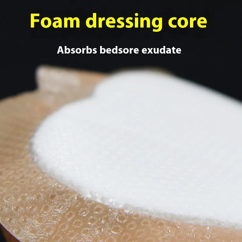 Large skin tone silicone bedsore dressing for pressure sore relief.
