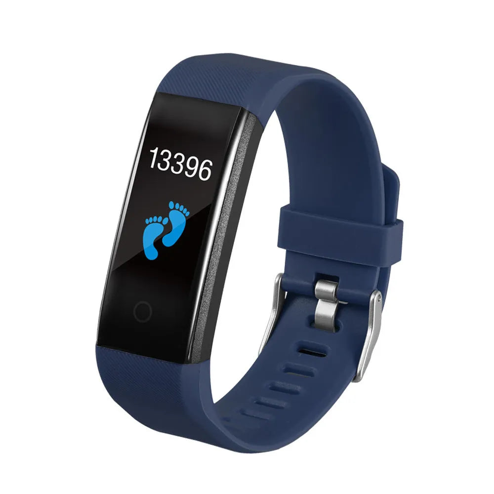 Children's Bluetooth smart bracelet in black with step counting and message alert display