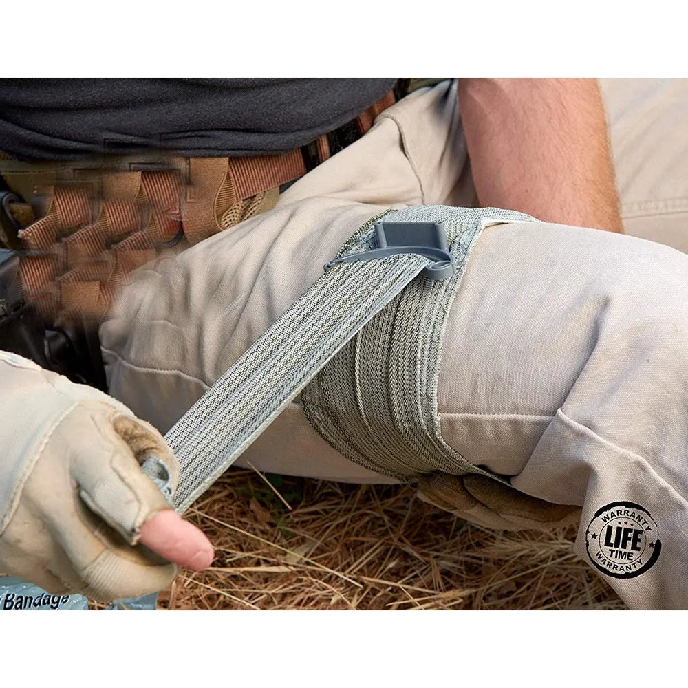 Training haemostatic bandage with tactical gauze tape in 4 inch and 6 inch sizes for emergency response simulation