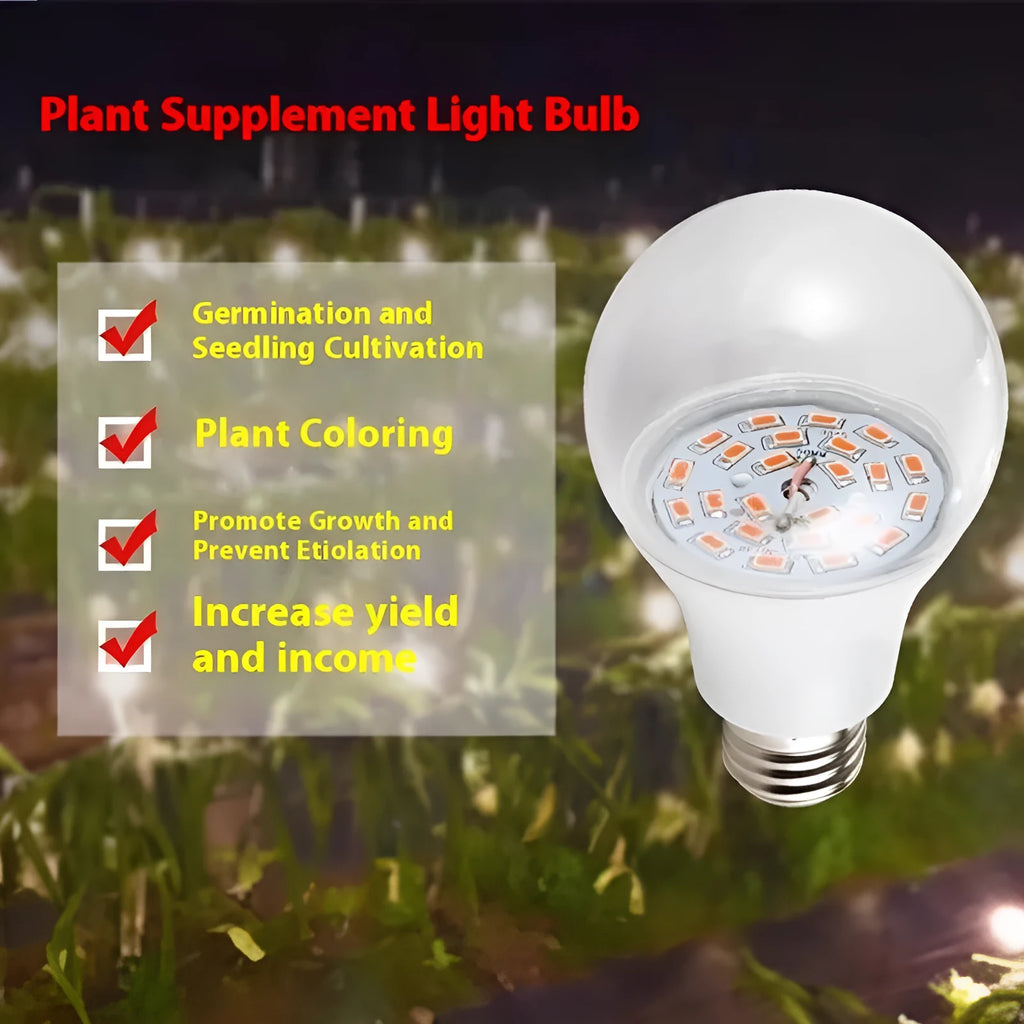 LED plant fill light bulb 9W 12W 15W 18W PC shell IP54 for chrysanthemum succulent dragon fruit passion fruit cultivation