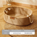 Woven cotton and linen cat nest basket, four seasons universal, medium or large, usable as cat scratch board