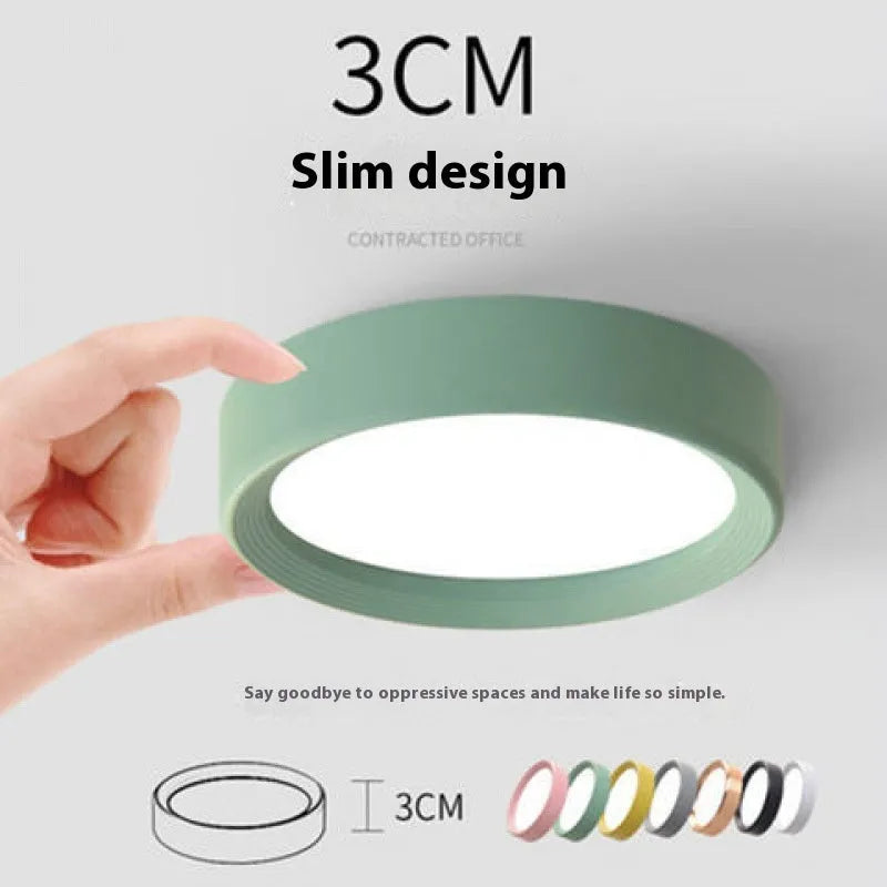 LED ultra-thin surface mounted downlight with adjustable colour temperature in various shell colours