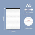 A4 paper cover notebook with grid-lined ivory pages and wireless adhesive binding.
