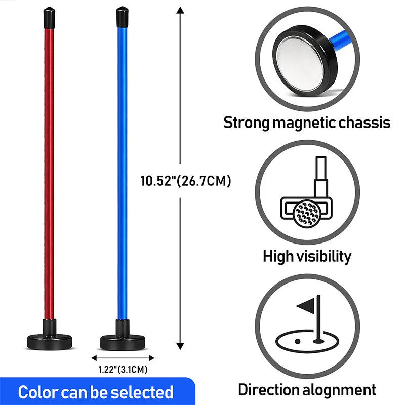 Aluminium alloy magnetic baseball bar golf swing trainer alignment tool in blue or red colour options.