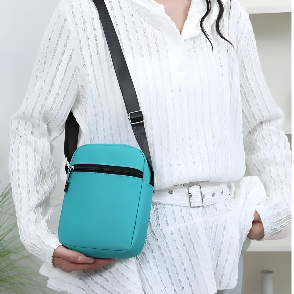 Men's and women's Oxford cloth casual shoulder bag in six colours with outer slit pocket