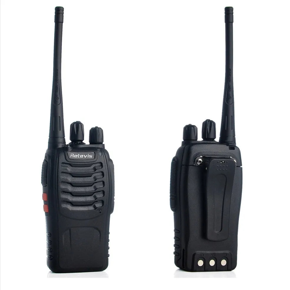 Black H777 single band UHF civil walkie talkie with antenna, 60x33x115mm size