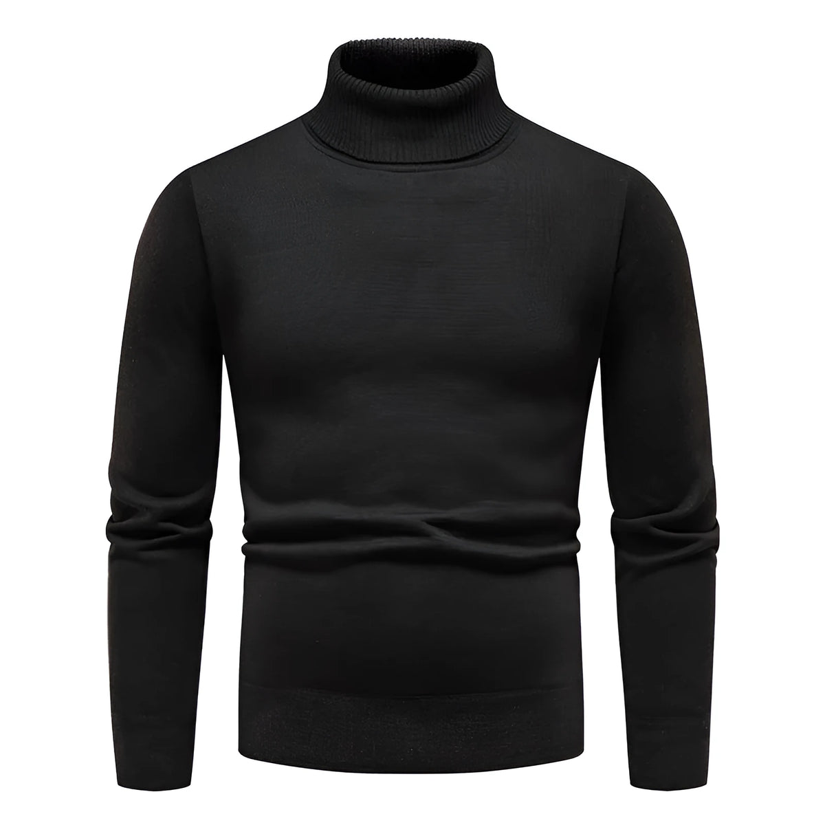 Men's fleece-lined turtleneck sweater in viscose blend, straight pullover, available in nine colours and sizes M to 4XL