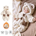 Fleece lined padded rompers coat for babies with zipper closure, long sleeves, colour pf296