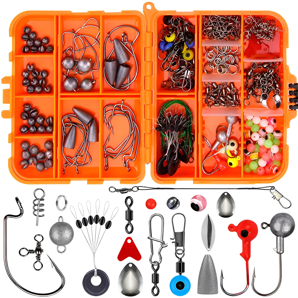 257-piece fishing lure accessories set in ABS storage box for Texas, sea and rock fishing