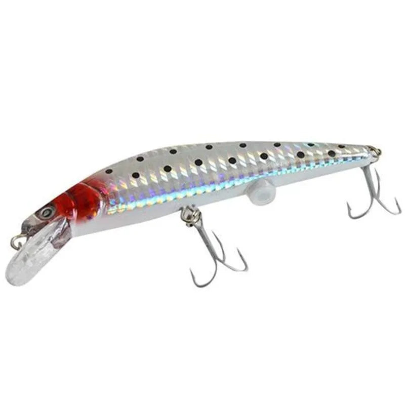 Rechargeable twitching fish lure with USB charging, lights up in the dark