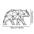 Polar bear silhouette iron wall hanging decoration with line bear design in Chinese modern simple style