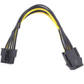 A 20cm long black 6-pin to 8-pin PCIe graphics card power extension cable.