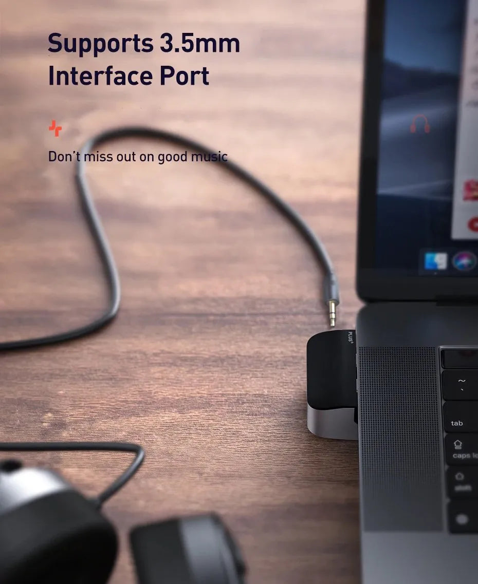 Mecha Era bracket type multifunctional HUB in space grey with aluminium alloy body and multiple ports including HDMI and USB3.0