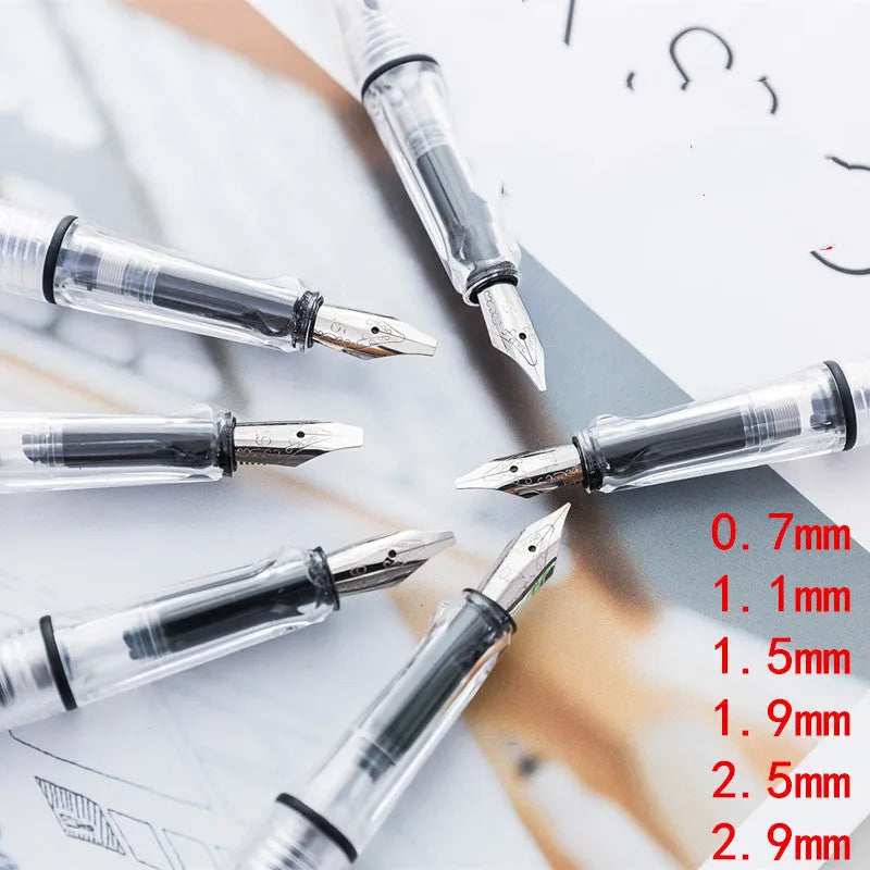Ceramic shell parallel duckbill pen with iridium nib and rotary ink-absorbing system for calligraphy