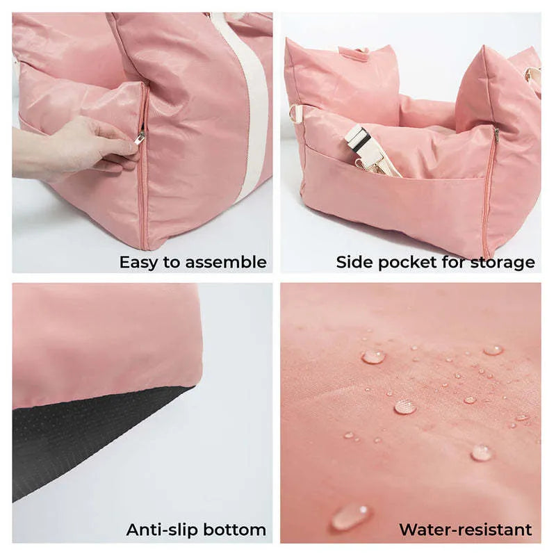 Waterproof non-slip car kennel pet bag for dogs olive green M size 55x55x30 cm