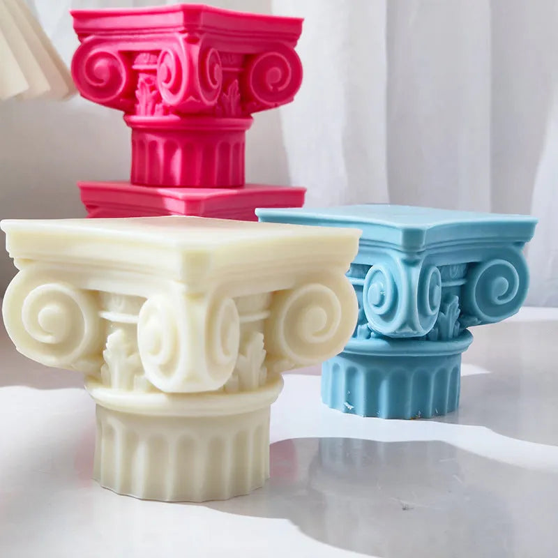 Roman pillar silicone mould for candle making and food decoration