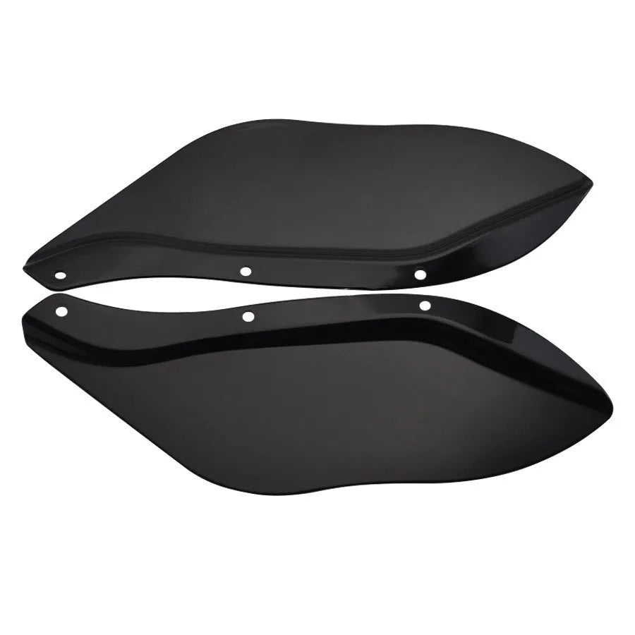 Black and transparent ABS plastic Harley Davidson motorcycle side headlight cover set.