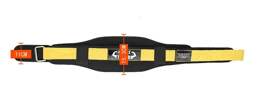 Nylon fitness weightlifting waistband belt for adult gym training in black red yellow colours