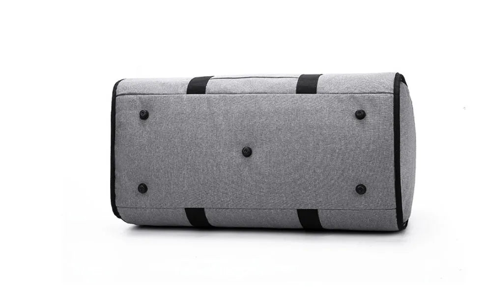 A medium-sized cylindrical travel bag in Oxford cloth, shown in black, featuring a zipper opening.