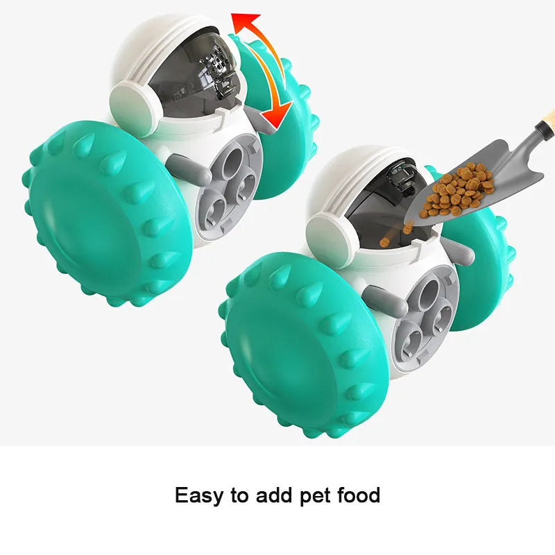 Interactive dog treat leaking toy in black – puzzle tumbler slow feeder for small and large dogs